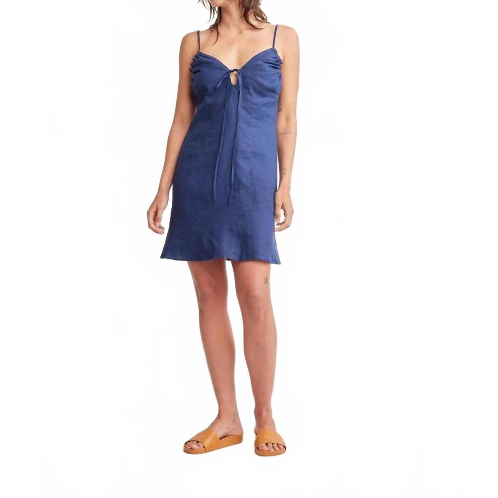 NEW SELF CONTRAST anais mini dress in blue